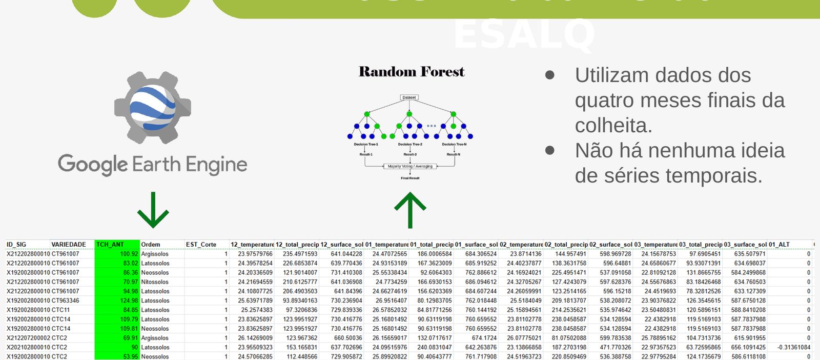 Composite showing GEE, Random Forest, and the tabular feature set used by the baseline.